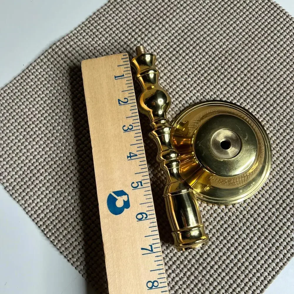 Vintage Solid Brass Candlestick Holder‎ Tall Turned Column Made in India